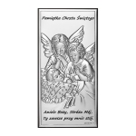 Srebrny obrazek z Aniołkami pamiątka Chrztu Świętego 6655