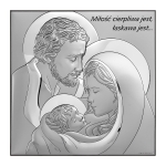 Srebrny obrazek święta Rodzina na pamiątkę Ślubu Jubileuszu 6741