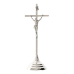 Krzyż stojący srebrny prosty 22 cm metalowy