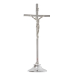 Krzyż stojący srebrny 17,5 cm metalowy