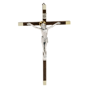 Krzyż wiszący duży drewniany z wizerunkiem Pana Jezusa 36 cm