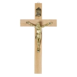 Krzyż wiszący drewniany, jasny 10,5 x 20 cm