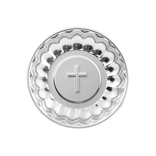 NACZYNIE NA WODĘ ŚWIĘCONĄ srebrne STAL NIERDZEWNA
