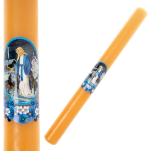 Świeca Gromniczna z Wizerunkiem Matki Bożej z Wilkami - 31 cm