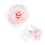 Przypinka do Włosów na Komunię - Elegancka Różowa Róża