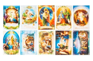 Kartki Świąteczne Religijne pocztówki z Motywami Bożego Narodzenia 10 Szt.