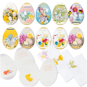 Kartki wielkanocne ZŁOCONE świeckie wzory 10szt B6