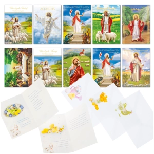 Kartki wielkanocne religijne B6 ZESTAW 10 SZT z kopertami