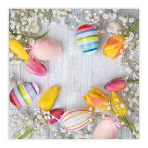 Serwetki wielkanocne 33x33 PISANKI I TULIPANY 20 szt