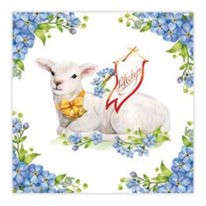 Serwetki wielkanocne 33x33 z barankiem 3 WARSTWY