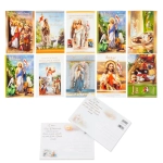 Kartki wielkanocne religijne C6 10 szt BROKATOWE