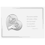 Prezent na Chrzest Srebrny Obrazek Anioł Stróż Personalizowany6748K