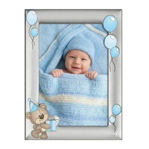 Srebrna ramka na zdjęcie 10x15 PAMIĄTKA CHRZTU dla chłopca
