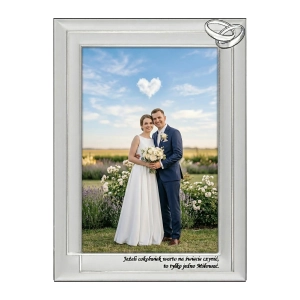 Ramka na ślub srebrna 10x15 Z GRAWEREM prezent dla młodej pary