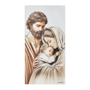 Obrazek ze Świętą Rodziną WYJĄTKOWA PAMIĄTKA NA ŚLUB z drewna IC100