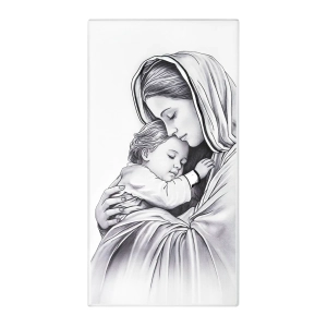 Pamiątka Pierwszej Komunii Świętej obrazek z grawerem MARYJA IC102-B