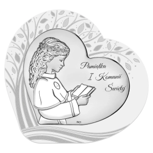 Pamiątka Komunii Świętej obrazek komunijny dla dziewczynki z certyfikatem Ds156ft-a