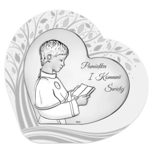 Srebrna Pamiątka na Komunię i Pamiątka Pierwszej Komunii Świętej z napisem Ds156ft-o