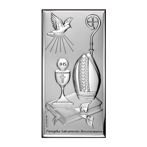 Pamiątka sakramentu bierzmowania obrazek srebrny DS150
