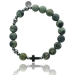 Bransoletka różaniec męska z jaspisu Kambaba NATURALNY KAMIEŃ