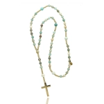 Różaniec cały amazonit matowy KAMIENIE NATURALNE pudełko