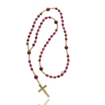 Różaniec Damski Tygrysie Oko Różowe GOTOWY NA PREZENT