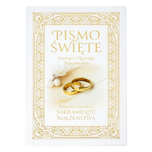 Pismo Święte duże w etui z grawerem PAMIĄTKA NA ŚLUB