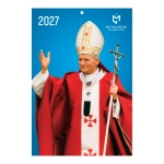 Kalendarz Papieski 2027 Święty Jan Paweł II w czerwonych szatach