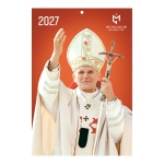 Kalendarz Papieski 2027 Święty Jan Paweł II w białych szatach