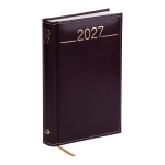 Kalendarz terminarz 2027 z serii  MADRID - bordowy - format B6 