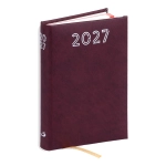 Terminarz z notesem na notatki 2027 mały kieszonkowy B7 Standard bordowy