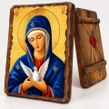 Ikona Matka Boża Pneumatofora z białą gołębicą, zdjęcie 8 – widok drewnianej ikony z innej perspektywy