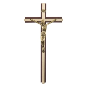 Krzyż wiszący ciemny złoty 26 cm