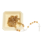 Srebrny Różaniec z kamieni "Czerwony awenturyn"