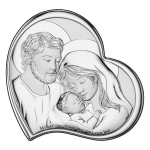 Srebrny obrazek ze świętą rodziną "miłość cierpliwa jest..."  DS10