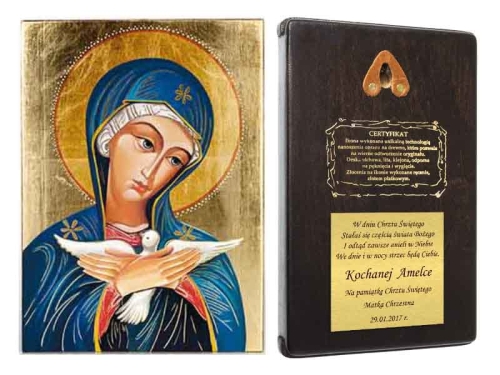 IKONA MATKA BOŻA NIOSĄCA DUCHA ŚWIĘTEGO - PNEUMATOFORA 12x16 cm Z GRAWEREM