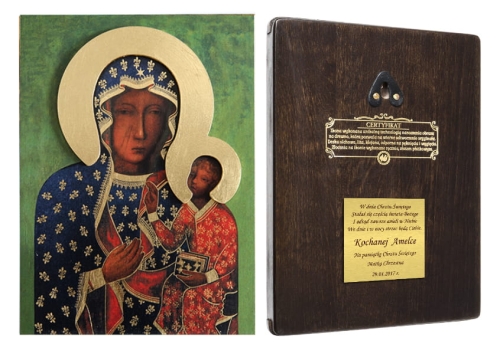 IKONA MATKA BOŻA CZĘSTOCHOWSKA 29x39 cm Z GRAWEREM