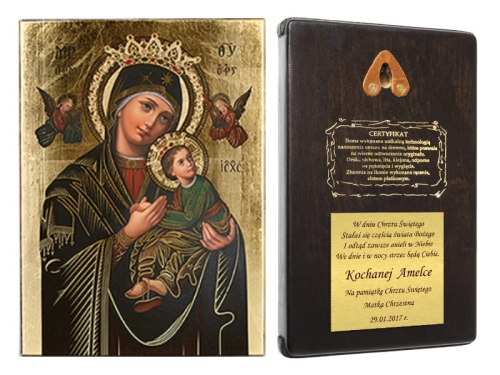 IKONA MATKA BOŻA NIEUSTAJĄCEJ POMOCY 12 x 19 cm z grawerem