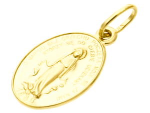 Cudowny medalik złoty Matka Boża Niepokalana- komunijny 0,84g. pr.585