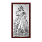 Srebrny obrazek Jezu ufam tobie pamiątka Komunii jubileuszu z grawerem 6443WM