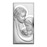 Srebrny obrazek Święta Rodzina pamiątka Ślubu Chrztu Komunii z grawerem 6650