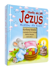 "Modlę się jak Jezus" Pamiątka Chrztu z grawerem