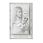 Srebrny obrazek komunijny Pan Jezus pamiątka pierwszej Komunii +grawer gratis 81287PL