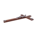 KRZYŻ WISZĄCY Z BAZYLIKAMI 30 x 18 cm BRĄZOWY