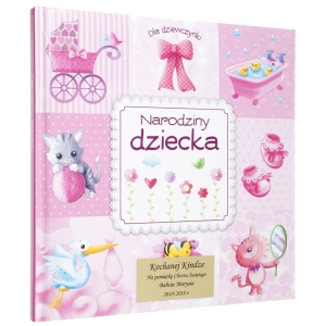 Pamiątka Chrztu Świętego "Narodziny dziecka" dla dziewczynki