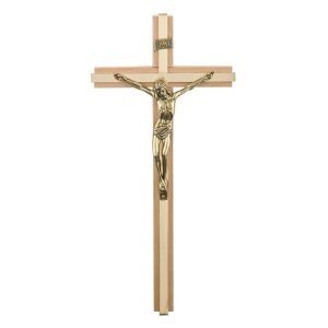 Krzyż wiszący jasny-złoty 26 cm